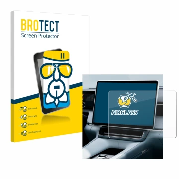 Vorderseite einer Produktverpackung mit dem Markenlogo BROTECT. Daneben ist das Gerät Polestar 4 2025 mit dem zugehörigen Disp