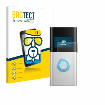 Vorderseite einer Produktverpackung mit dem Markenlogo BROTECT. Daneben ist das Gerät Ring Video Doorbell 3 Plus mit dem zugeh