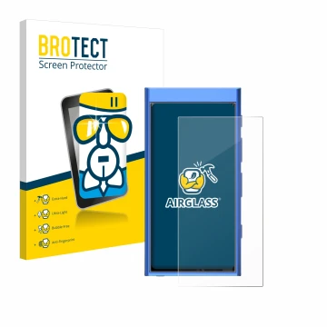 Vorderseite einer Produktverpackung mit dem Markenlogo BROTECT. Daneben ist das Gerät Hiby Digital M300 mit dem zugehörigen Di