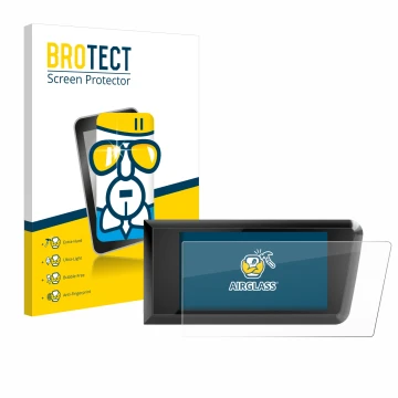 Vorderseite einer Produktverpackung mit dem Markenlogo BROTECT. Daneben ist das Gerät Bosch Purion 400 mit dem zugehörigen Dis