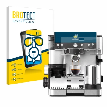 Vorderseite einer Produktverpackung mit dem Markenlogo BROTECT. Daneben ist das Gerät Ninja Luxe Cafe Essential mit dem zugehö