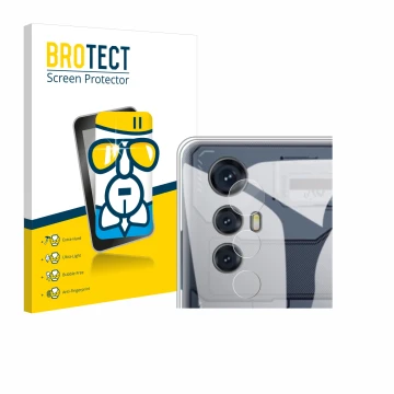 Vorderseite einer Produktverpackung mit dem Markenlogo BROTECT. Daneben ist das Gerät Cubot Max 5 (NUR Kamera) mit dem zugehör