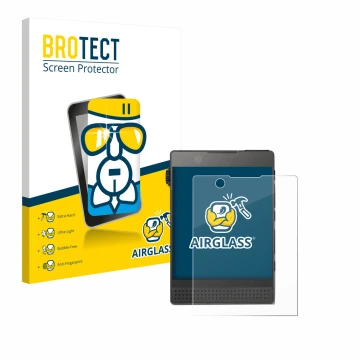 Vorderseite einer Produktverpackung mit dem Markenlogo BROTECT. Daneben ist das Gerät Light Phone 3 mit dem zugehörigen Displa