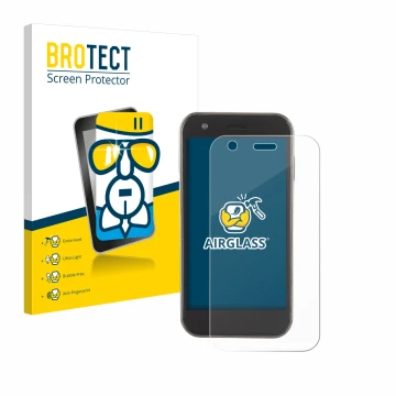 Vorderseite einer Produktverpackung mit dem Markenlogo BROTECT. Daneben ist das Gerät Soyes XS12 mit dem zugehörigen Displaysc