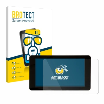 Vorderseite einer Produktverpackung mit dem Markenlogo BROTECT. Daneben ist das Gerät Raspberry Pi Touchscreen 2 (7