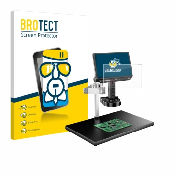 Vorderseite einer Produktverpackung mit dem Markenlogo BROTECT. Daneben ist das Gerät Tomlov TM4K-AF-MAX mit dem zugehörigen D