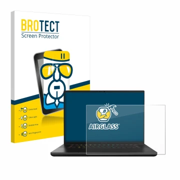 Vorderseite einer Produktverpackung mit dem Markenlogo BROTECT. Daneben ist das Gerät Razer Blade 16 2024 mit dem zugehörigen 