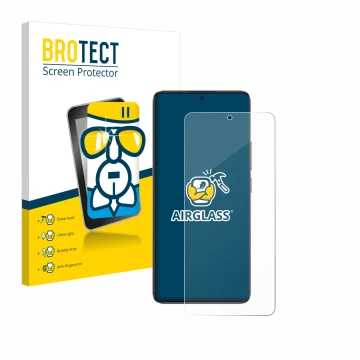 Vorderseite einer Produktverpackung mit dem Markenlogo BROTECT. Daneben ist das Gerät Xiaomi Poco F7 Pro mit dem zugehörigen D