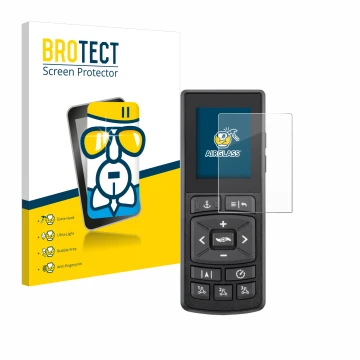 Vorderseite einer Produktverpackung mit dem Markenlogo BROTECT. Daneben ist das Gerät Minn Kota Advanced GPS Navigation mit de