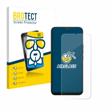 Vorderseite einer Produktverpackung mit dem Markenlogo BROTECT. Daneben ist das Gerät Volla Phone 22 mit dem zugehörigen Displ