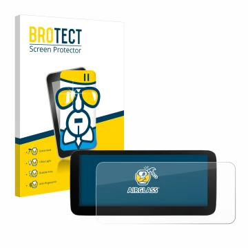 Vorderseite einer Produktverpackung mit dem Markenlogo BROTECT. Daneben ist das Gerät Xtrons B0CMTQ48KL 10,25