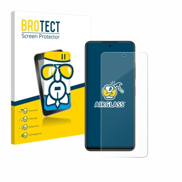 Vorderseite einer Produktverpackung mit dem Markenlogo BROTECT. Daneben ist das Gerät Nubia Focus 5G mit dem zugehörigen Displ