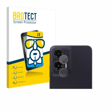 Vorderseite einer Produktverpackung mit dem Markenlogo BROTECT. Daneben ist das Gerät Motorola Moto G35 (NUR Kameraschutz) mit