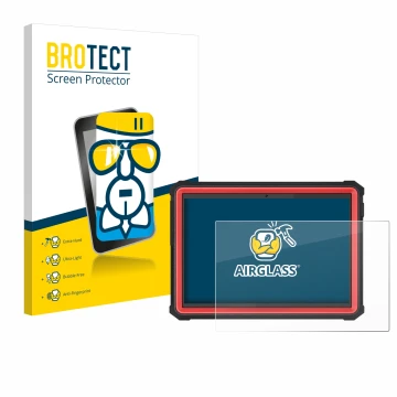 Vorderseite einer Produktverpackung mit dem Markenlogo BROTECT. Daneben ist das Gerät Launch X-431 PRO3S+ Elite mit dem zugehö