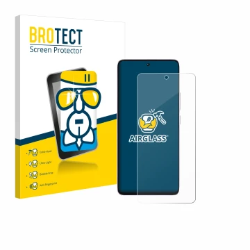 Vorderseite einer Produktverpackung mit dem Markenlogo BROTECT. Daneben ist das Gerät Xiaomi Poco M7 Pro mit dem zugehörigen D