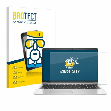 Vorderseite einer Produktverpackung mit dem Markenlogo BROTECT. Daneben ist das Gerät HP EliteBook 650 G10 mit dem zugehörigen