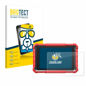 Vorderseite einer Produktverpackung mit dem Markenlogo BROTECT. Daneben ist das Gerät Launch X-431 PROS Elite Pro 5 mit dem zu