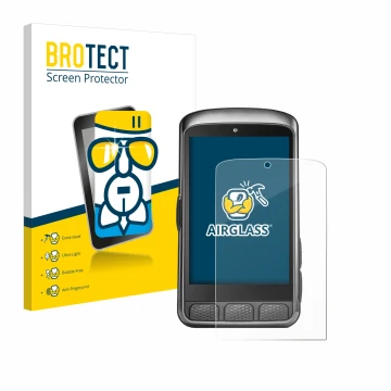 Vorderseite einer Produktverpackung mit dem Markenlogo BROTECT. Daneben ist das Gerät Wahoo Elemnt ACE mit dem zugehörigen Dis