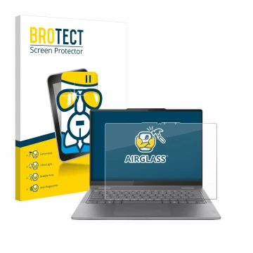 Vorderseite einer Produktverpackung mit dem Markenlogo BROTECT. Daneben ist das Gerät Lenovo Yoga 7i 2-in-1 Gen 10 14