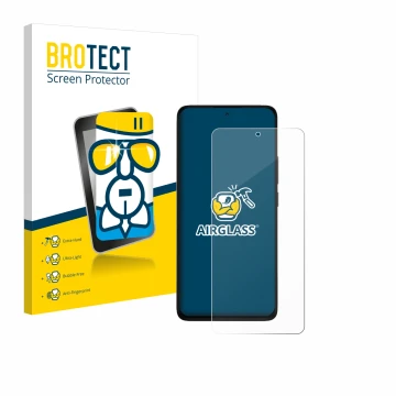 Vorderseite einer Produktverpackung mit dem Markenlogo BROTECT. Daneben ist das Gerät Xiaomi Redmi Note 14 4G mit dem zugehöri