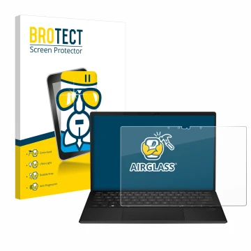 Vorderseite einer Produktverpackung mit dem Markenlogo BROTECT. Daneben ist das Gerät ASUS ROG Flow Z13 2025 mit dem zugehörig