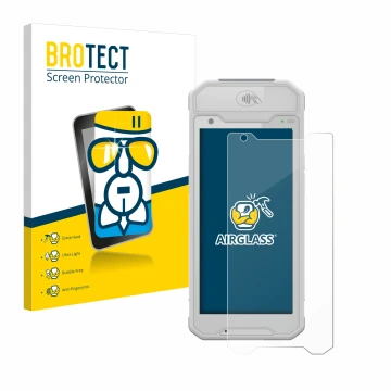 Vorderseite einer Produktverpackung mit dem Markenlogo BROTECT. Daneben ist das Gerät Dojo Pocket mit dem zugehörigen Displays