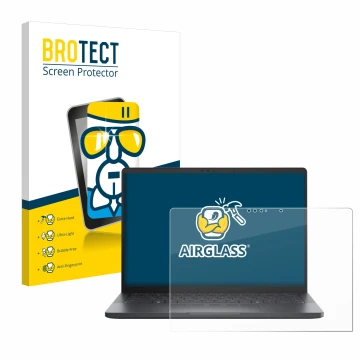 Vorderseite einer Produktverpackung mit dem Markenlogo BROTECT. Daneben ist das Gerät Dell Pro 13 Premium mit dem zugehörigen 