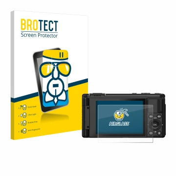 Vorderseite einer Produktverpackung mit dem Markenlogo BROTECT. Daneben ist das Gerät Yashica City 200 mit dem zugehörigen Dis