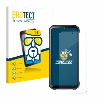 Vorderseite einer Produktverpackung mit dem Markenlogo BROTECT. Daneben ist das Gerät Hotwav T7S mit dem zugehörigen Displaysc