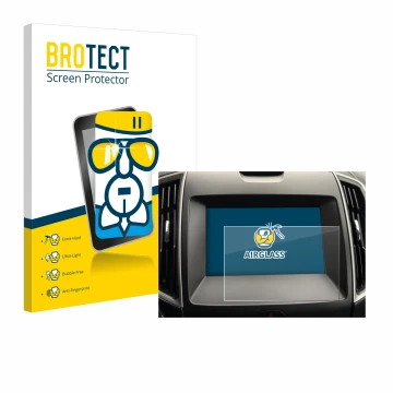 Vorderseite einer Produktverpackung mit dem Markenlogo BROTECT. Daneben ist das Gerät Ford Galaxy Infotainment Sync 3 (2019) m