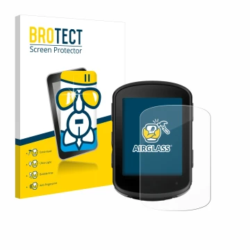 Vorderseite einer Produktverpackung mit dem Markenlogo BROTECT. Daneben ist das Gerät Garmin Edge 540 Solar mit dem zugehörige