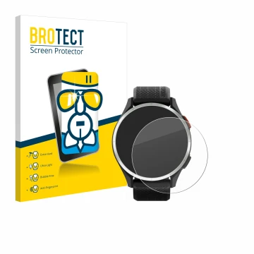 Vorderseite einer Produktverpackung mit dem Markenlogo BROTECT. Daneben ist das Gerät Garmin Approach S44 mit dem zugehörigen 