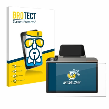 Vorderseite einer Produktverpackung mit dem Markenlogo BROTECT. Daneben ist das Gerät Sunmi D3 Mini mit dem zugehörigen Displa