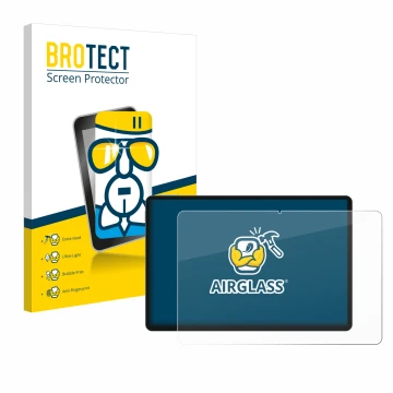 Vorderseite einer Produktverpackung mit dem Markenlogo BROTECT. Daneben ist das Gerät Teclast P50 AI mit dem zugehörigen Displ