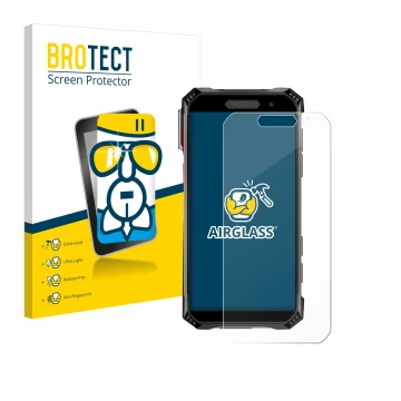 Vorderseite einer Produktverpackung mit dem Markenlogo BROTECT. Daneben ist das Gerät Soyes S10 Max mit dem zugehörigen Displa