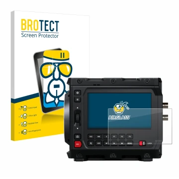 Vorderseite einer Produktverpackung mit dem Markenlogo BROTECT. Daneben ist das Gerät Blackmagic Design Pyxis 6K 4