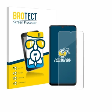 Vorderseite einer Produktverpackung mit dem Markenlogo BROTECT. Daneben ist das Gerät ZTE Blade V70 Max mit dem zugehörigen Di