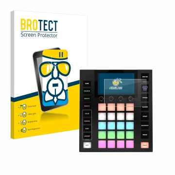 Vorderseite einer Produktverpackung mit dem Markenlogo BROTECT. Daneben ist das Gerät Wolfmix W1 MK2 mit dem zugehörigen Displ