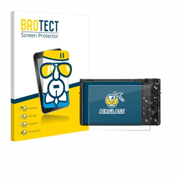 Vorderseite einer Produktverpackung mit dem Markenlogo BROTECT. Daneben ist das Gerät Sony Cyber-Shot DSC-RX100 VIIA mit dem z