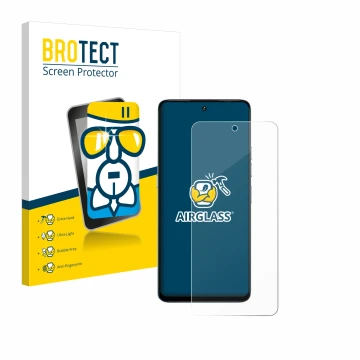 Vorderseite einer Produktverpackung mit dem Markenlogo BROTECT. Daneben ist das Gerät Umidigi Note 100 mit dem zugehörigen Dis