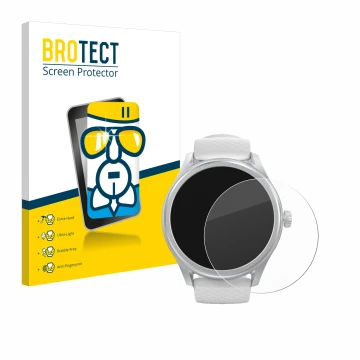 Vorderseite einer Produktverpackung mit dem Markenlogo BROTECT. Daneben ist das Gerät Hama Smartwatch 5010 mit dem zugehörigen