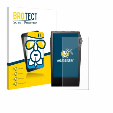 Vorderseite einer Produktverpackung mit dem Markenlogo BROTECT. Daneben ist das Gerät Astell&Kern SP3000M mit dem zugehörigen 