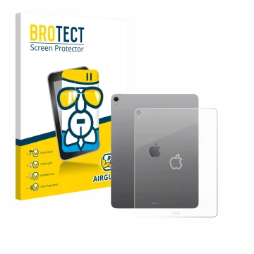 Vorderseite einer Produktverpackung mit dem Markenlogo BROTECT. Daneben ist das Gerät Apple iPad Air 13