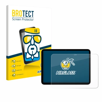 Vorderseite einer Produktverpackung mit dem Markenlogo BROTECT. Daneben ist das Gerät Apple iPad A16 11