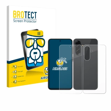 Vorderseite einer Produktverpackung mit dem Markenlogo BROTECT. Daneben ist das Gerät Samsung Galaxy A36 5G (Display+Rückseite