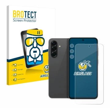Vorderseite einer Produktverpackung mit dem Markenlogo BROTECT. Daneben ist das Gerät Samsung Galaxy A56 5G Enterprise Edition