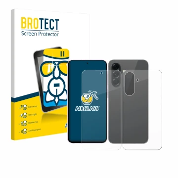 Vorderseite einer Produktverpackung mit dem Markenlogo BROTECT. Daneben ist das Gerät Samsung Galaxy A56 5G Enterprise Edition