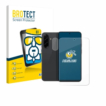 Vorderseite einer Produktverpackung mit dem Markenlogo BROTECT. Daneben ist das Gerät Samsung Galaxy A36 5G Enterprise Edition