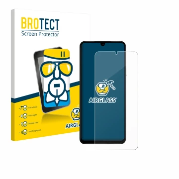 Vorderseite einer Produktverpackung mit dem Markenlogo BROTECT. Daneben ist das Gerät Xiaomi Poco C71 mit dem zugehörigen Disp