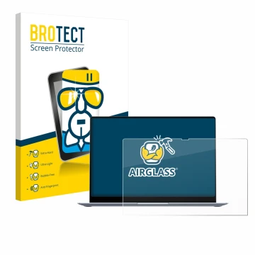 Vorderseite einer Produktverpackung mit dem Markenlogo BROTECT. Daneben ist das Gerät Samsung Galaxy Book4 15.6